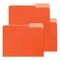 School Smart Colored File Folders Two-Tone, Letter Size, 1/3 Cut Tabs, Orange, Pack of 100